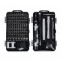 GLOBOSTAR® ELEKIT 79996 Ολοκληρωμένο Mini DIY ΚΙΤ με 115 Μικροεργαλεία σε 1 Βαλιτσάκι για Επισκευές Κινητών Τηλεφώνων, Laptop, Οπτικών & κλπ Μικροεπισκευών - Μαύρο & Λευκό - Μ15.5 x Π10 x Υ5cm
