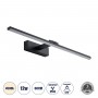 GLOBOSTAR® ELLIS 60444 Μοντέρνο Φωτιστικό Τοίχου - Απλίκα Καθρέπτη Μπάνιου LED 12W 1400lm 120° AC 220-240V IP44 Φυσικό Λευκό 4500K - Lumileds SMD Chip & TÜV SÜD Driver - Μαύρο Ματ - Μ60 x Π16 x Υ6cm - 3 Χρόνια Εγγύηση