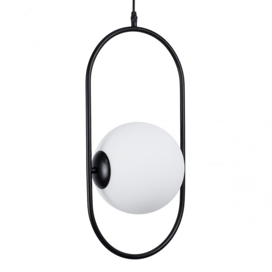 GLOBOSTAR® HAMBURG 00591 Μοντέρνο Κρεμαστό Φωτιστικό Οροφής με Ντουί 1 x E14 AC 220-240V IP20 - Μαύρο & Λευκό - Μ25 x Π20 x Υ50cm