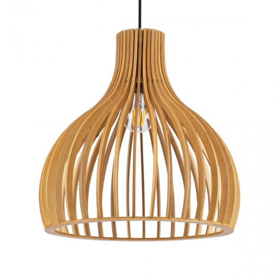 GLOBOSTAR® SCANDINAVIA 01697 Boho Κρεμαστό Φωτιστικό Οροφής με Ντουί 1 x E27 AC 220-240V IP20 - Μπεζ - Μ35 x Π35 x Υ35cm
