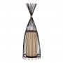 GLOBOSTAR® AZORES 01754 Boho Επιδαπέδιο Φωτιστικό με Ντουί 1 x E27 AC 220-240V IP20 - Καφέ & Μπεζ - Μ30 x Π30 x Υ90cm