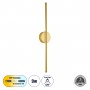 GLOBOSTAR® DIADEM 61330 Μοντέρνο Φωτιστικό Τοίχου - Απλίκα LED 9W 900lm 120° AC 220-240V IP20 Ρυθμιζόμενο Λευκό CCT με On/Off 2700K/4500K/6000K - Lumileds SMD Chip - Σατινέ Χρυσό Βούρτσας - Μ10 x Π4 x Υ60cm - 3 Χρόνια Εγγύηση