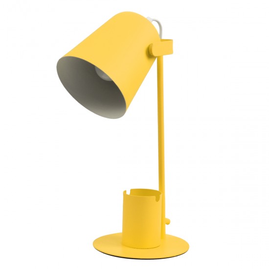GLOBOSTAR® PENCASE 61567 Μοντέρνο Επιτραπέζιο Φωτιστικό Πορτατίφ με Ντουί 1 x E27 AC 220-240V IP20 - Κίτρινο - Μ12 x Π15 x Υ38cm