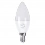 GLOBOSTAR® CANDLE 60001 Λάμπα Κεράκι E14 C37 LED 4W 388lm 260° AC 220-240V IP20 Φυσικό Λευκό 4500K - Lumileds SMD Chip - Λευκό Γαλακτερό - Μ3.7 x Π3.7 x Υ10cm - 3 Χρόνια Εγγύηση
