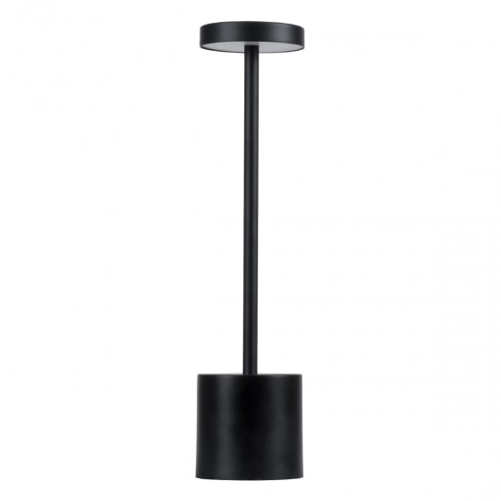 GloboStar® JOJO 76520 Επαναφορτιζόμενο Επιτραπέζιο Φωτιστικό Πορτατίφ LED 1.5W 105lm 120° DC 5V IP44 CCT Ultra Θερμό 1500K - Φυσικό Λευκό 4500K - Ψυχρό Λευκό 6000K Dimmable Μαύρο Αλουμίνιο - Μ8 x Π8 x Υ34cm - 2 Χρόνια Εγγύηση