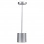 GloboStar® JOJO 76521 Επαναφορτιζόμενο Επιτραπέζιο Φωτιστικό Πορτατίφ LED 1.5W 105lm 120° DC 5V IP44 CCT Ultra Θερμό 1500K - Φυσικό Λευκό 4500K - Ψυχρό Λευκό 6000K Dimmable Ασημί Αλουμίνιο - Μ8 x Π8 x Υ34cm - 2 Χρόνια Εγγύηση