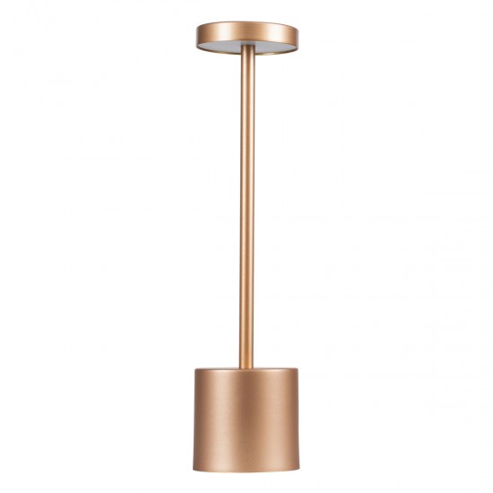 GloboStar® JOJO 76522 Επαναφορτιζόμενο Επιτραπέζιο Φωτιστικό Πορτατίφ LED 1.5W 105lm 120° DC 5V IP44 CCT Ultra Θερμό 1500K - Φυσικό Λευκό 4500K - Ψυχρό Λευκό 6000K Dimmable Χάλκινο Αλουμίνιο - Μ8 x Π8 x Υ34cm - 2 Χρόνια Εγγύηση