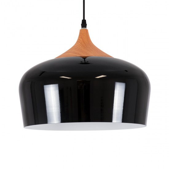 GLOBOSTAR® VILI 01261 Μοντέρνο Κρεμαστό Φωτιστικό Οροφής με Ντουί 1 x E27 AC 220-240V IP20 - Μαύρο & Μπεζ - Μ35 x Π35 x Υ27cm