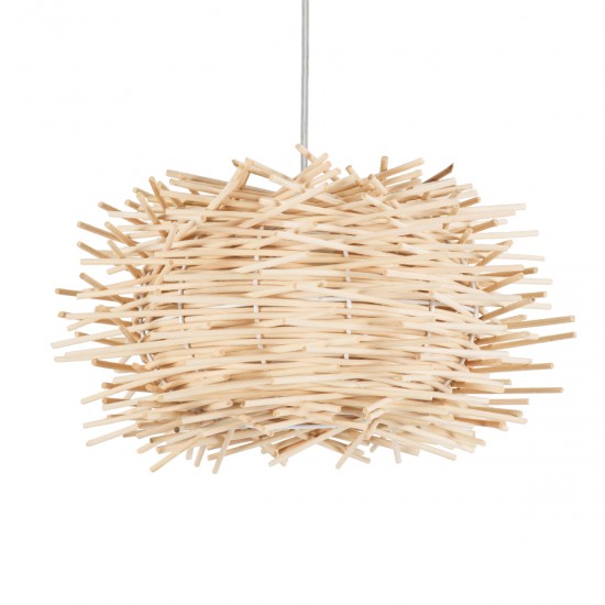GLOBOSTAR® MINORCA 01729 Boho Κρεμαστό Φωτιστικό Οροφής με Ντουί 1 x E27 AC 220-240V IP20 - Μπεζ - Μ30 x Π30 x Υ18cm