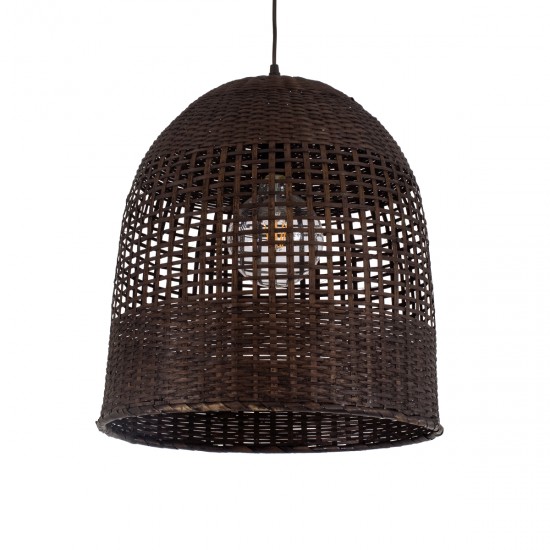GLOBOSTAR® BORA-BORA 01736 Boho Κρεμαστό Φωτιστικό Οροφής με Ντουί 1 x E27 AC 220-240V IP20 - Καφέ - Μ42 x Π42 x Y44cm