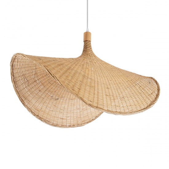 GLOBOSTAR® CUBA 01767 Boho Κρεμαστό Φωτιστικό Οροφής με Ντουί 1 x E27 AC 220-240V IP20 - Μπεζ - Μ80 x Π80 x Υ49cm