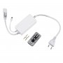 GLOBOSTAR® NEOVALE-A 70626 Dimmer / Controller με IR Ασύρματο Χειριστήριο 6A 1380W AC 220-240V σε DC 220-240V για έως 100 Μέτρα Neon Flex LED Αδιάβροχο IP44 Dimmable - Λευκό - Μ57 x 5 x Υ3.5cm - 2 Χρόνια Εγγύηση