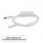 GLOBOSTAR® STRIPDC 70681 Ταχυσύνδεσμος DC Jack 5.5x2.1mm Θηλυκός σε Αρσενικό με Διακόπτη On/Off IP20 - Λευκό - Μ185 x Π1.9 x Υ1.5cm