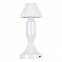 GloboStar® LUNNA 76476 Επαναφορτιζόμενο Επιτραπέζιο Φωτιστικό Πορτατίφ LED 1.5W 105lm 120° DC 5V IP44 CCT Ultra Θερμό 1500K - Φυσικό Λευκό 4500K - Ψυχρό Λευκό 6000K Dimmable Λευκό Πλαστικό - Μ9 x Π9 x Υ23cm- 2 Χρόνια Εγγύηση