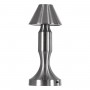 GloboStar® LUNNA 76478 Επαναφορτιζόμενο Επιτραπέζιο Φωτιστικό Πορτατίφ LED 1.5W 105lm 120° DC 5V IP44 CCT Ultra Θερμό 1500K - Φυσικό Λευκό 4500K - Ψυχρό Λευκό 6000K Dimmable Ασημί Πλαστικό - Μ9 x Π9 x Υ23cm - 2 Χρόνια Εγγύηση