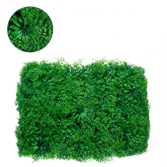 GLOBOSTAR® ALGELICA 78435 Τεχνητό Πάνελ Φυλλωσιάς / Κάθετος Κήπος Φύλλα Αγγελικής - Πράσινο - Μ60 x Π8 x Υ50cm