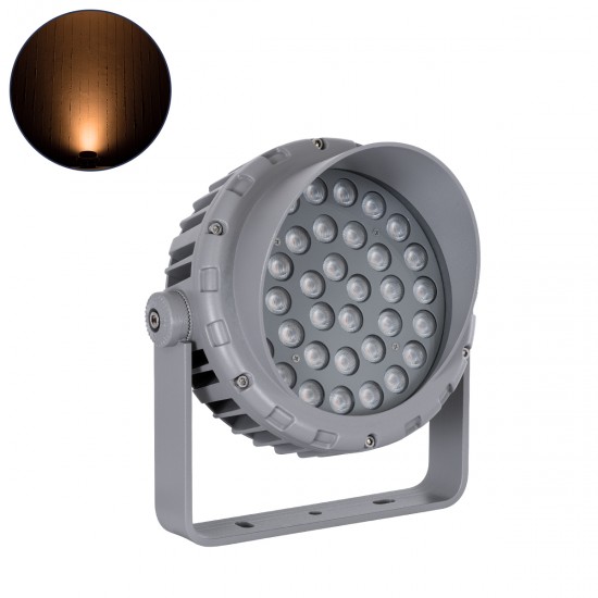 GLOBOSTAR® FLOODMENA 90337 Προβολέας Σποτ Wall Washer με Αντιθαμβωτική Γρίλια LED 36W 3060lm 30° AC 220-240V Αδιάβροχο IP67 Ultra Θερμό Λευκό 2200K - Bridgelux SMD Chip - Γκρι Ανθρακί - Μ23.5 x Π17.5 x Υ25.5cm - 3 Χρόνια Εγγύηση