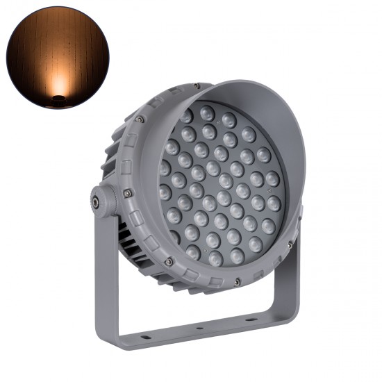 GLOBOSTAR® FLOODMENA 90338 Προβολέας Σποτ Wall Washer με Αντιθαμβωτική Γρίλια LED 48W 4080lm 30° AC 220-240V Αδιάβροχο IP67 Ultra Θερμό Λευκό 2200K - Bridgelux SMD Chip - Γκρι Ανθρακί - Μ26 x Π20 x Υ28.5cm - 3 Χρόνια Εγγύηση