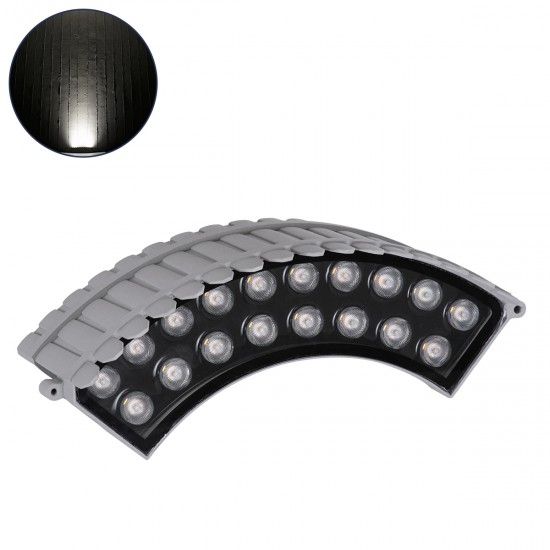 GLOBOSTAR® TREEJINA 90691 Κυρτή Μπάρα Φωτισμού Wall Washer για Φυτά - Δέντρα LED 18W 1710lm 10° DC 24V Αδιάβροχο IP67 Φυσικό Λευκό 4500K Dimmable - Bridgelux SMD Chip - Γκρι - Μ29 x Π11 x Υ10.5cm - 3 Χρόνια Εγγύηση