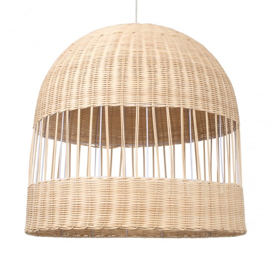 GLOBOSTAR® LUCIA 01726 Boho Κρεμαστό Φωτιστικό Οροφής με Ντουί 1 x E27 AC 220-240V IP20 - Μπεζ - Μ60 x Π60 x Y60cm