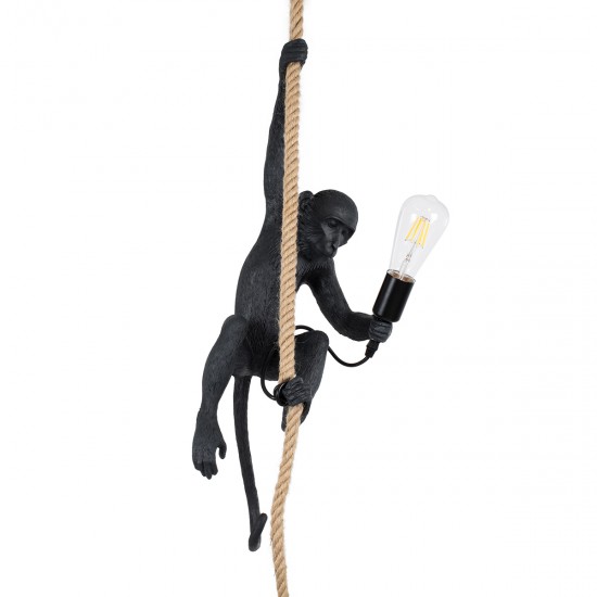 GLOBOSTAR® APES 01801 Μοντέρνο Κρεμαστό Φωτιστικό Οροφής με Ντουί 1 x E27 AC 220-240V IP20 - Μαύρο & Μπεζ - Μ26 x Π28 x Υ69cm