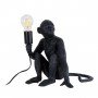 GLOBOSTAR® APES 01807 Μοντέρνο Επιτραπέζιο Φωτιστικό Πορτατίφ με Ντουί 1 x E27 AC 220-240V IP20 - Μαύρο - Μ30 x Π27 x Υ30cm