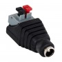 GLOBOSTAR® STRIPDC 70678 Ταχυσύνδεσμος DC Jack 5.5x2.1mm Θηλυκός σε Πατητή Κλέμα IP20 - Μαύρο - Μ4.1 x Π1.5 x Υ2cm