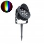 GLOBOSTAR® TREEVINA 90362 Φωτιστικό Σποτ με Αντιθαμβωτική Γρίλια για Φυτά - Δέντρα με Βάση Κήπου / Καρφωτό LED 24W 2040lm 10° DC 24V Αδιάβροχο IP65 Πολύχρωμο RGBW Dimmable DMX512 - Bridgelux SMD Chip - Γκρι Ανθρακί - Μ21.5 x Π18.3 x Υ14cm - 3 Χρόνια Εγγύηση