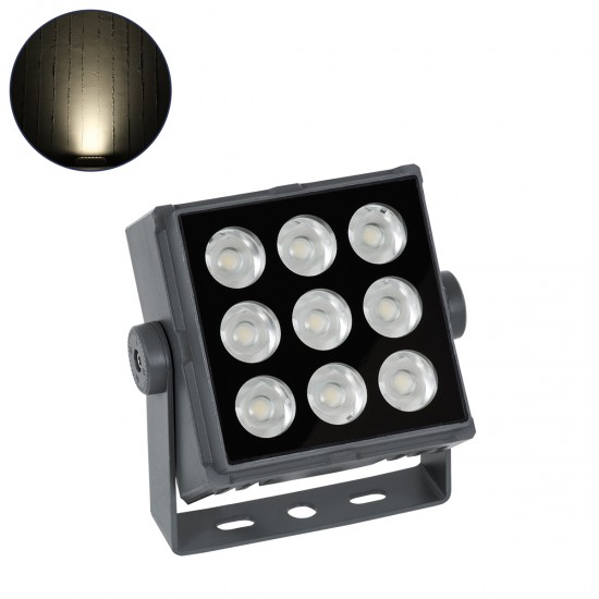 GLOBOSTAR® FLOODTINY 90369 Προβολέας Σποτ Wall Washer LED 27W 3105lm 3° DC 24V Αδιάβροχο IP65 Φυσικό Λευκό 4500K Dimmable - Bridgelux SMD Chip - Γκρι Ανθρακί - Μ13.8 x Π16.4 x Υ7cm - 3 Χρόνια Εγγύηση