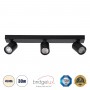 GLOBOSTAR® LEONARDO 60348 Μοντέρνο Φωτιστικό Οροφής LED 30W 3600lm 60° AC 220-240V IP20 Φυσικό Λευκό 4500K - Bridgelux COB - Μαύρο - Μ52 x Π7 x Υ11.8cm - 5 Χρόνια Εγγύηση