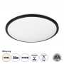 GLOBOSTAR® TUFFIN 60999 Φωτιστικό Πλαφονιέρα Οροφής LED 36W 3420lm 120° AC 220-240V Αδιάβροχο IP54 Φυσικό Λευκό 4500K - Lumileds SMD Chip - Μαύρο Ματ & Λευκό Γαλακτερό - Μ48 x Π48 x Υ6.5cm - 3 Χρόνια Εγγύηση