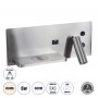 GLOBOSTAR® PALADIN 61355 Μοντέρνο Φωτιστικό Τοίχου - Απλίκα Ξενοδοχείου Reading Light με Φορτιστή USB 3A & Wireless 20W LED 6W 720lm 36° & 360° AC 220-240V IP20 Φυσικό Λευκό 4500K - Bridgelux COB Chip & TÜV SÜD Driver - Νίκελ Βούρτσας - Μ30 x Π11 x Υ12cm - 3 Χρόνια Εγγύηση