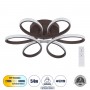 GLOBOSTAR® MARGARET 61402 Μοντέρνο Φωτιστικό Οροφής LED 54W 6210lm 360° AC 220-240V IP20 Ρυθμιζόμενο Λευκό CCT με Χειριστήριο από 2700K έως 6000K Dimmable - Lumileds SMD Chip - Καφέ Ματ - Μ57 x Π57 x Υ12cm - 3 Χρόνια Εγγύηση