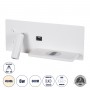 GLOBOSTAR® PALADIN 61354 Μοντέρνο Φωτιστικό Τοίχου - Απλίκα Ξενοδοχείου Reading Light με Φορτιστή USB 3A & Wireless 20W LED 6W 720lm 36° & 360° AC 220-240V IP20 Φυσικό Λευκό 4500K - Bridgelux COB Chip & TÜV SÜD Driver - Λευκό Ματ - Μ30 x Π11 x Υ12cm - 3 Χρόνια Εγγύηση