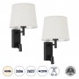 GLOBOSTAR® ROULETTE-R 61379 Μοντέρνο Φωτιστικό Τοίχου - Απλίκα Ξενοδοχείου Reading Light με Φορτιστή USB 3A & Ντουί 1 x E27 LED 3W 360lm 36° & 360° AC 220-240V IP20 Φυσικό Λευκό 4500K - Bridgelux COB Chip & TÜV SÜD Driver - Μαύρο & Μπεζ - Μ22 x Π23.5 x Υ37cm - Σετ 2 Τεμαχίων - 3 Χρόνια Εγγύηση