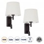 GLOBOSTAR® ROULETTE-R 61381 Μοντέρνο Φωτιστικό Τοίχου - Απλίκα Ξενοδοχείου Reading Light με Φορτιστή USB 3A & Ντουί 1 x E27 LED 3W 360lm 36° & 360° AC 220-240V IP20 Φυσικό Λευκό 4500K - Bridgelux COB Chip & TÜV SÜD Driver - Καφέ & Μπεζ - Μ22 x Π23.5 x Υ37cm - Σετ 2 Τεμαχίων - 3 Χρόνια Εγγύηση