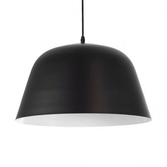 GLOBOSTAR® UPVALE 01281 Μοντέρνο Κρεμαστό Φωτιστικό Οροφής με Ντουί 1 x E27 AC 220-240V IP20 - Μαύρο & Λευκό - Μ40 x Π40 x Υ24cm