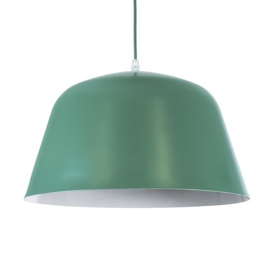 GLOBOSTAR® UPVALE 01285 Μοντέρνο Κρεμαστό Φωτιστικό Οροφής με Ντουί 1 x E27 AC 220-240V IP20 - Πράσινο & Λευκό - Μ40 x Π40 x Υ24cm
