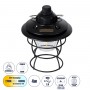 GloboStar® 85695 Αυτόνομο Φανάρι Camping LED 4W USB 2.0 με Επαναφορτιζόμενη Μπαταρία 1 x 18650 2000mAh Li-ion Power Bank IP20 Dimmable Μαύρο με Διάφανο Γυαλί CCT Εναλλαγή Φωτισμού μέσω On/Off All In One Ψυχρό 6000K+Φυσικό 4500K+Θερμό 2700K Φ13.5 x Υ17.5cm