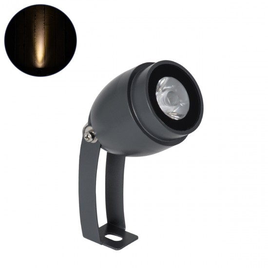 GLOBOSTAR® TREEGAL 90461 Φωτιστικό Σποτ για Φυτά - Δέντρα με Βάση Μπετού & Κορμού LED 3W 330lm 15° DC 24V Αδιάβροχο IP67 Θερμό Λευκό 2700K Dimmable - Bridgelux SMD Chip - Γκρι Ανθρακί - Μ5 x Π5 x Υ14.7cm - 3 Χρόνια Εγγύηση