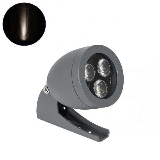 GloboStar® TREELIGHT-TREESPO 90466 Σποτ Φωτισμού Ειδικό για Φυτά - Δέντρα LED 6W 690lm 15° DC 24V Αδιάβροχο IP67 Μ6.6 x Π9 x Υ12cm Φυσικό Λευκό 4500K - Γκρι Ανθρακί - 3 Years Warranty