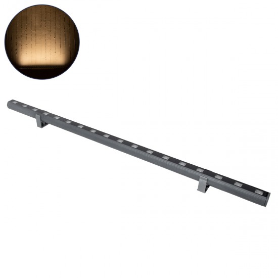 GLOBOSTAR® WASHERPANDA 90579 Μπάρα Φωτισμού Wall Washer LED 18W 1980lm 15° DC 24V Αδιάβροχο IP65 Θερμό Λευκό 2700K Dimmable - Bridgelux SMD Chip - Γκρι Ανθρακί Ματ - Μ100 x Π4 x Υ3.5cm - 3 Χρόνια Εγγύηση