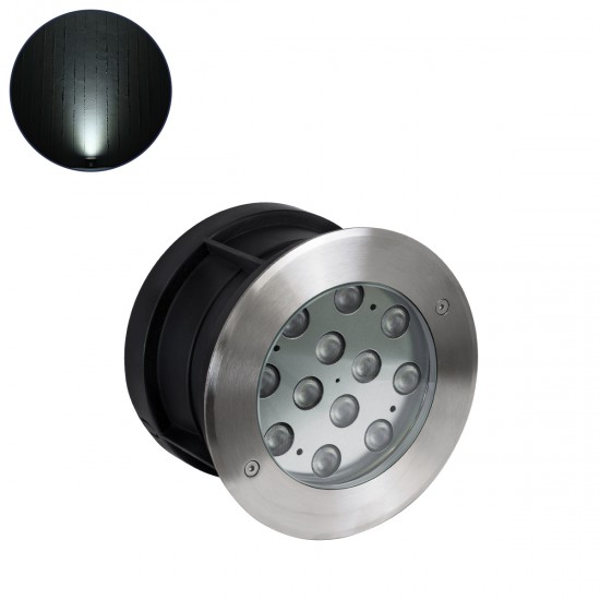 GLOBOSTAR® UNDERWATERTUNI 90421 Υποβρύχιο Χωνευτό Σποτ για Σιντριβάνια/Πισίνες LED 12W 1200lm 30° DC 24V Αδιάβροχο IP68 Ψυχρό Λευκό 6000K Dimmable - Bridgelux SMD Chip - Ανοξείδωτο Ατσάλι SS304 - Μ18 X Π18 x Υ11cm / Q17.5 - 3 Χρόνια Εγγύηση