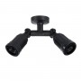 GloboStar® GRASEDO 61616 Βάση Κήπου με 2 Ντουί E27 για Λάμπες Σποτ PAR38 - Αδιάβροχη IP67 - Υψηλής Αντοχής ABS - VDE Certified - Μ40 x Π9.5 x Υ22cm - Μαύρο - 5 Years Warranty