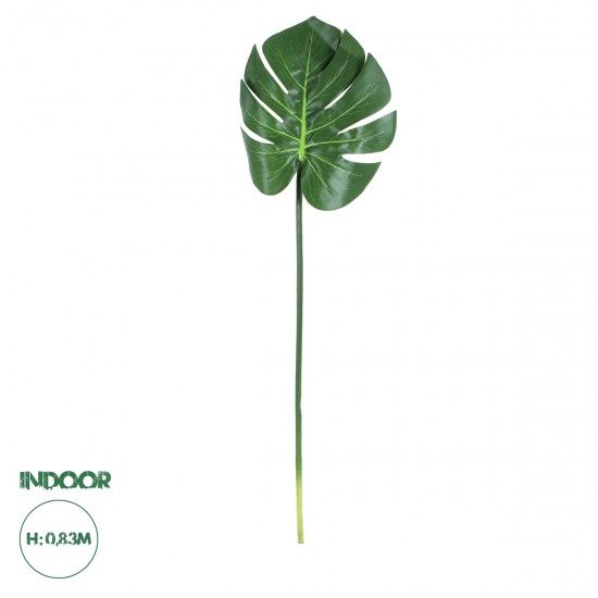 GloboStar® Artificial Garden MONSTERA LEAF 20222 - Τεχνητό Διακοσμητικό Φύλο Μονστέρας Π28 x Υ83cm