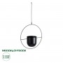 GloboStar® Artificial Garden TILOS 20485 Κρεμαστό Μεταλλικό Κασπώ Γλάστρα - Flower Pot Μαύρο Φ35cm x Υ15cm