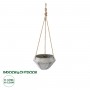 GloboStar® Artificial Garden SARAKINIKO 20490 Κρεμαστό Πήλινο Κεραμικό Κασπώ Γλάστρα - Flower Pot Γκρι Φ10cm x Υ36cm
