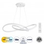 GLOBOSTAR® DEXTER 60914 Μοντέρνο Κρεμαστό Φωτιστικό Οροφής LED 90W 10080lm 300° AC 220-240V IP20 Ρυθμιζόμενο Λευκό CCT με Χειριστήριο από 2700K έως 6000K Dimmable - Lumileds SMD Chip - Λευκό Ματ - Μ73 x Π73 x Υ16cm - 3 Χρόνια Εγγύηση