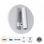GLOBOSTAR® JERSEY 61103 Μοντέρνο Φωτιστικό Τοίχου - Απλίκα Ξενοδοχείου Reading Light με Φορτιστή USB 3A LED 10W 1380lm 36° & 360° AC 220-240V IP20 Φυσικό Λευκό 4500K - Bridgelux SMD Chip & TÜV SÜD Driver - Νίκελ Βούρτσας - Μ14.5 x Π14.5 x Υ6cm - 3 Χρόνια Εγγύηση