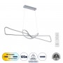 GLOBOSTAR® DOLORES 61281 Μοντέρνο Κρεμαστό Φωτιστικό Οροφής LED 105W 11760lm 300° AC 220-240V IP20 Ρυθμιζόμενο Λευκό CCT με Χειριστήριο από 2700K έως 6000K Dimmable - Lumileds SMD Chip - Νίκελ Βούρτσας - Μ110 x Π17 x Υ17.5cm - 3 Χρόνια Εγγύηση